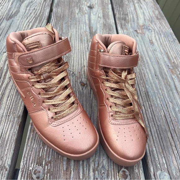 Fila Shoes - Fila Vulc 13 Sneakers High Tops Women's Metallic Rose Gold Pink Shoes